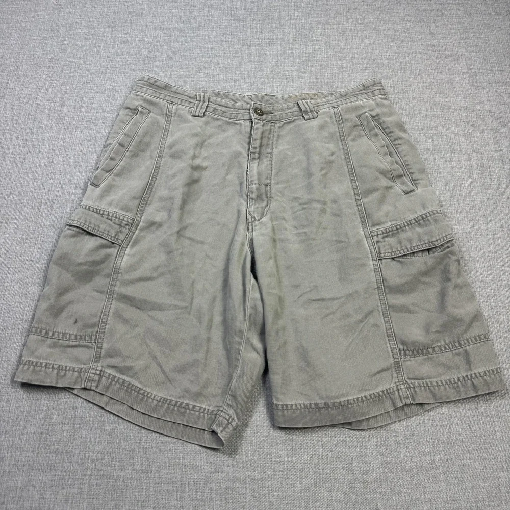 Tommy Bahama Cargo Shorts Mens 33 Gray Lyocell Cotton Relax Fit 9